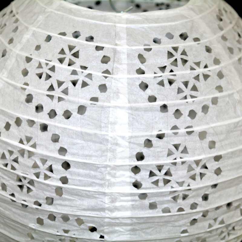 Бумажный фонарик с рисунком айвори  35 см. 0924-29